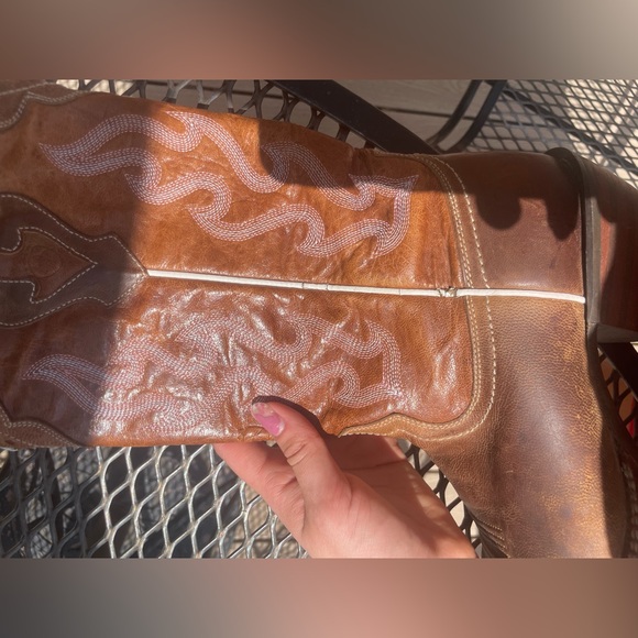 Tall Ariat Cowboy Women’s Brown Square Toe Boots Style 10048714 Size 6.5 - Picture 5 of 8